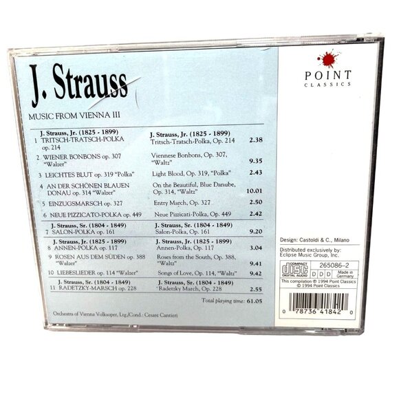 Strauss: Music from Vienna, Vol. 3 (CD, Oct-1994 Point Classics) - Picture 2 of 4